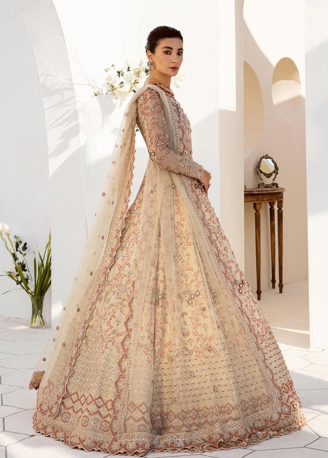 Nyra By Akbar Aslam Embroidered Net Suits Unstitched 4 Piece AA23N 1463 Selene - Wedding Collection