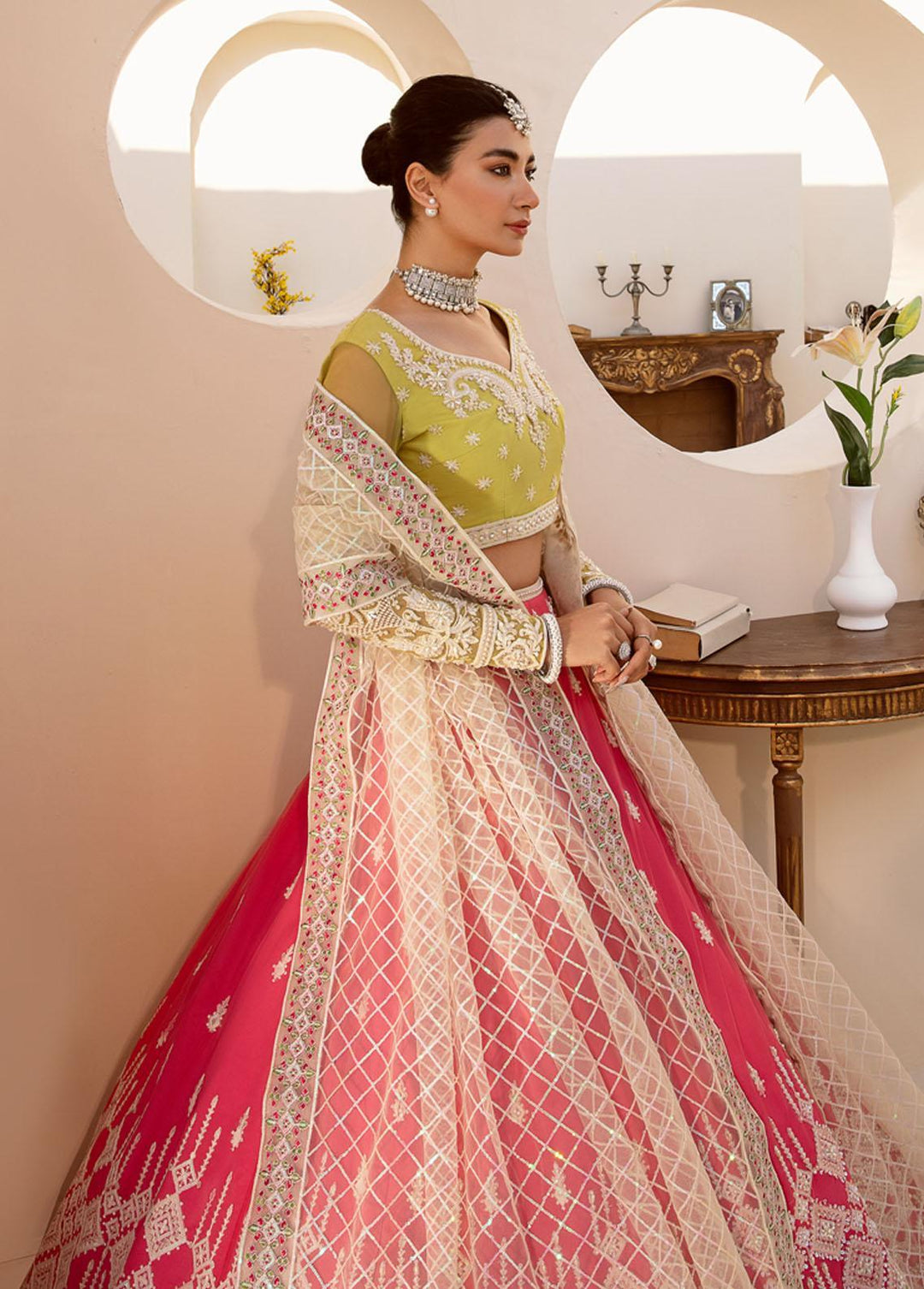 Nyra By Akbar Aslam Embroidered Net Suits Unstitched 4 Piece AA23N 1465 Meyer - Wedding Collection