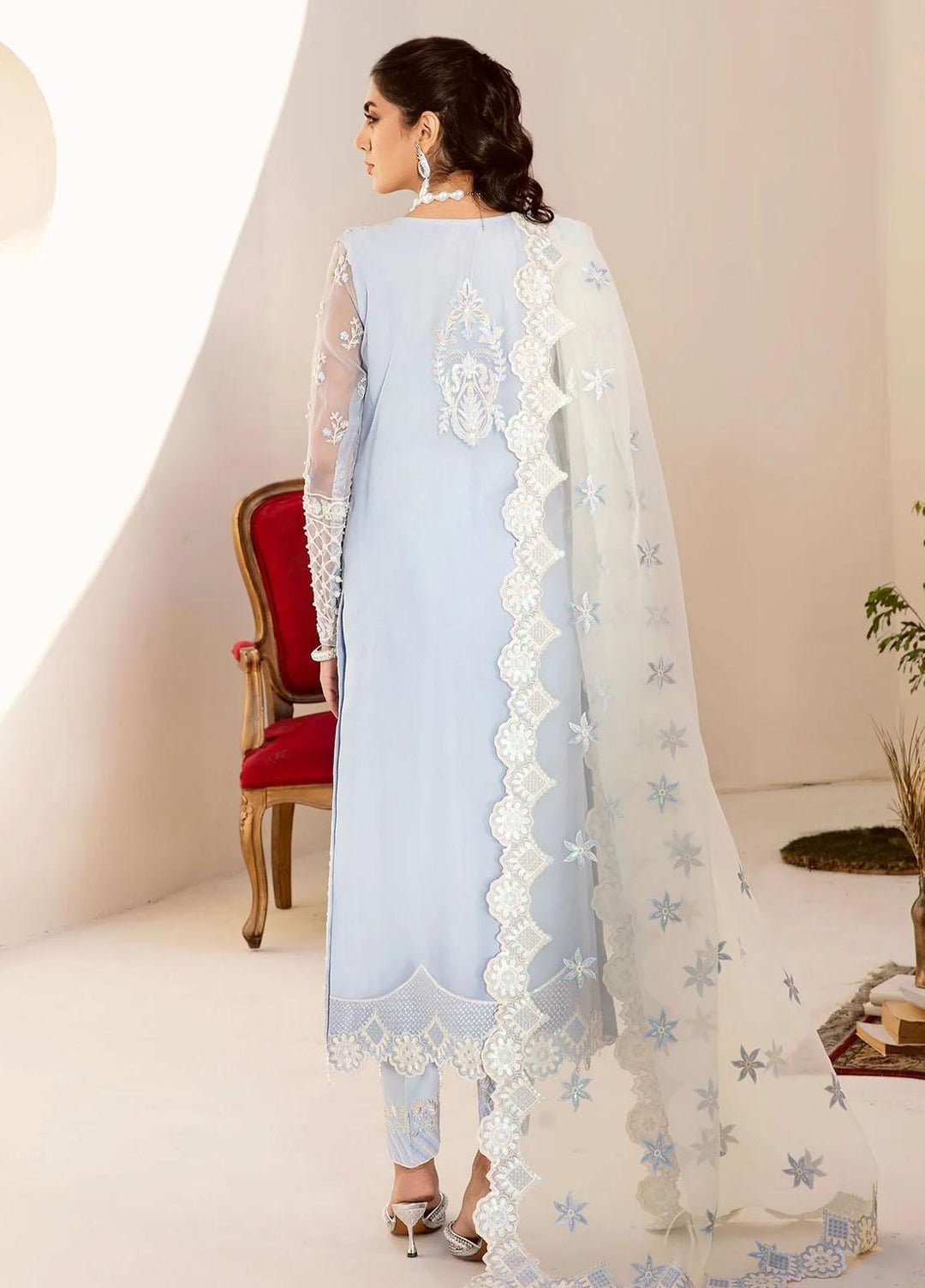 Nyra By Akbar Aslam Embroidered Organza Suits Unstitched 4 Piece  1468 Nour - Luxury Collection