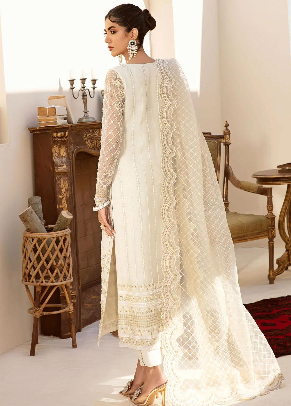 Nyra By Akbar Aslam Embroidered Organza Suits Unstitched 4 Piece  1470 Tyla - Luxury Collection