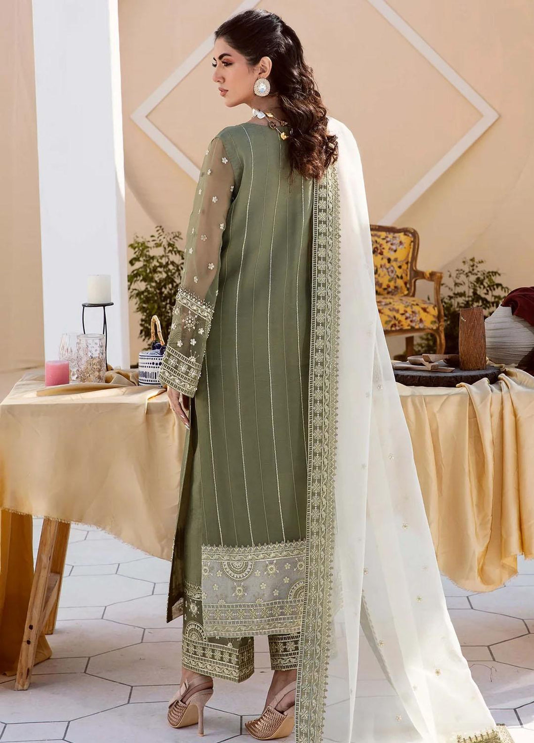 Nyra By Akbar Aslam Embroidered Organza Suits Unstitched 4 Piece  1471 Rehema - Luxury Collection