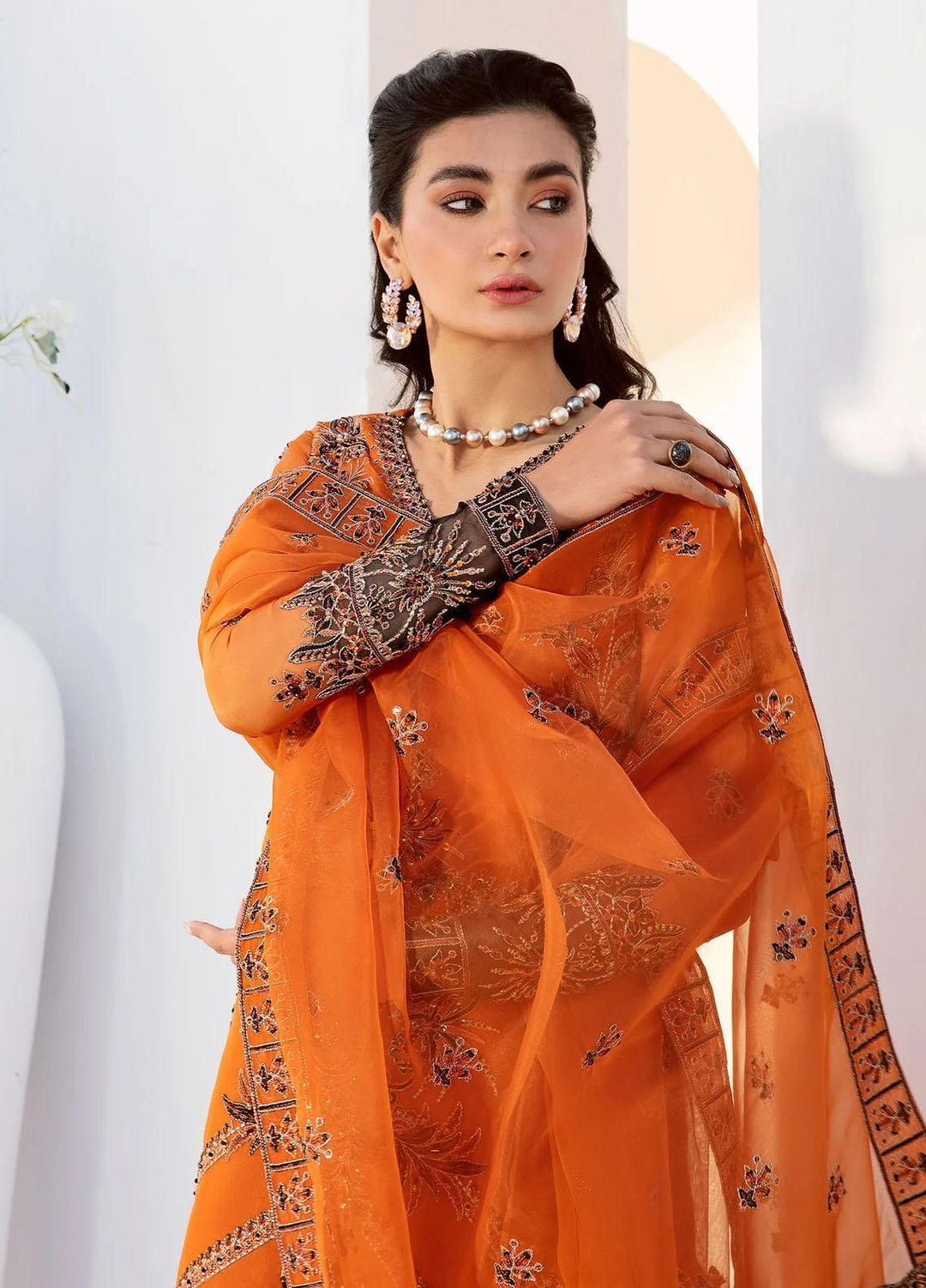 Nyra By Akbar Aslam Embroidered Organza Suits Unstitched 4 Piece  1473 Alani - Luxury Collection