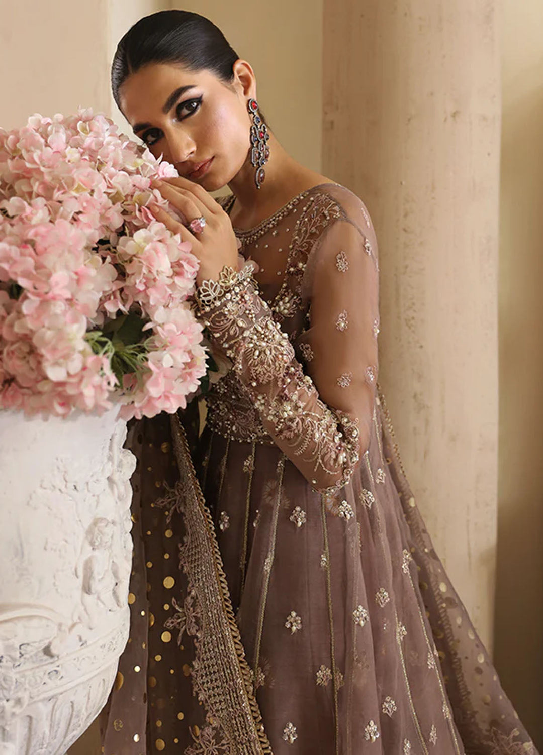 Nyra Pret Embroidered Organza 3 Piece Suit Aster