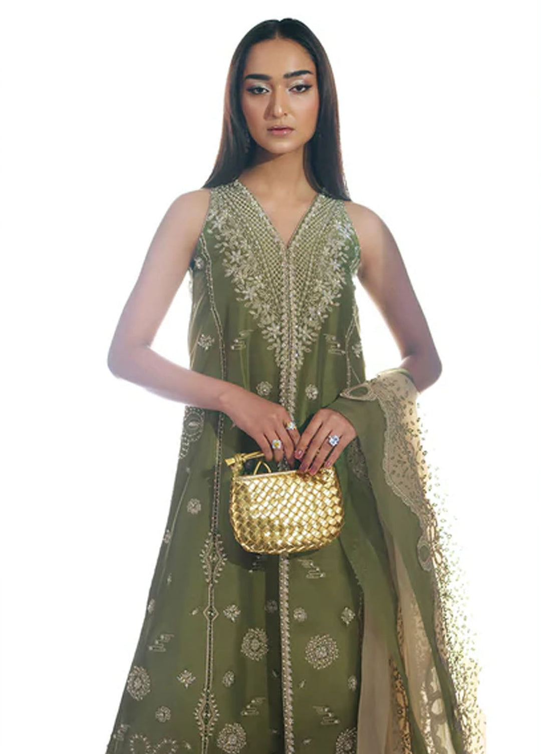 Nyra Pret Embroidered Silk 3 Piece Suit Bella