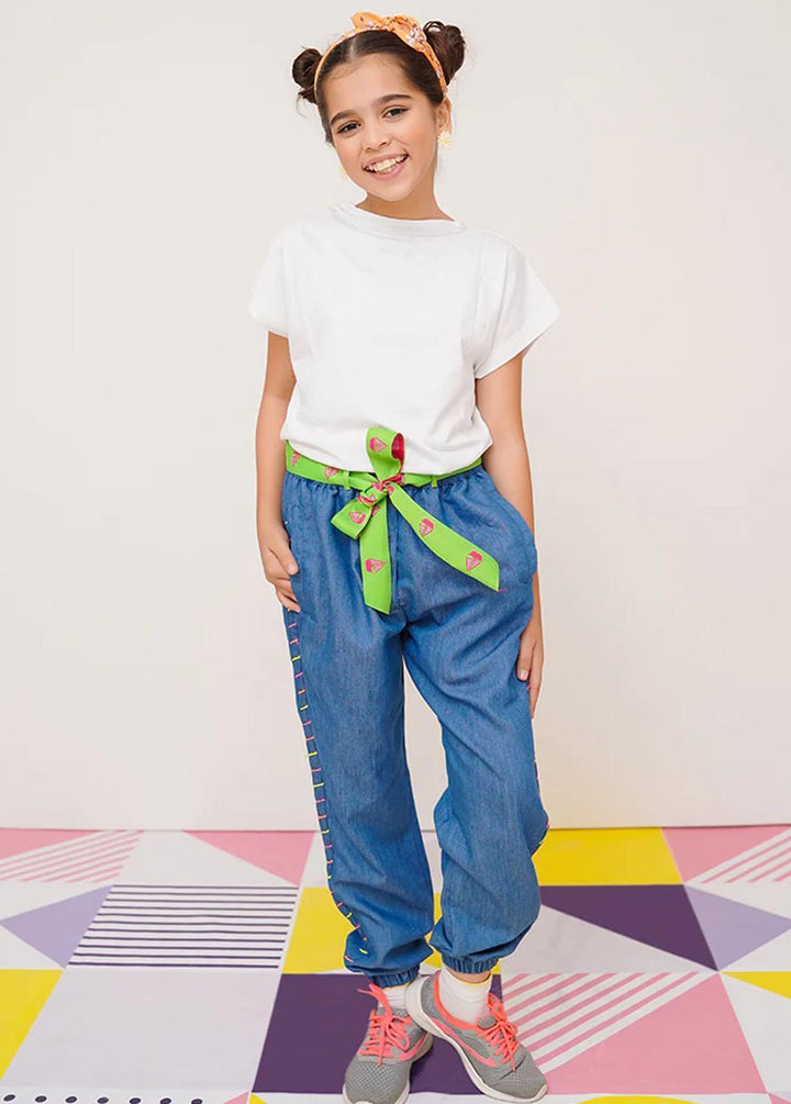 Ochre Denim Casual Bottom for Girls - OWB-17