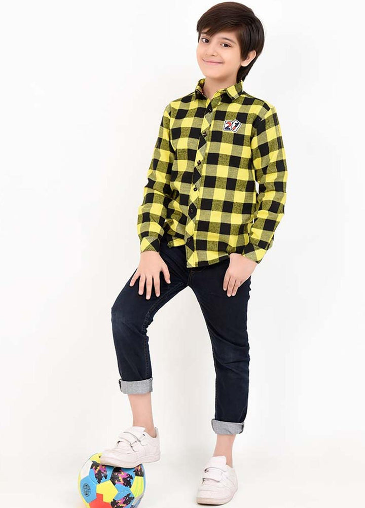Ochre Flannel  Shirt for Boys -  OBWS-10