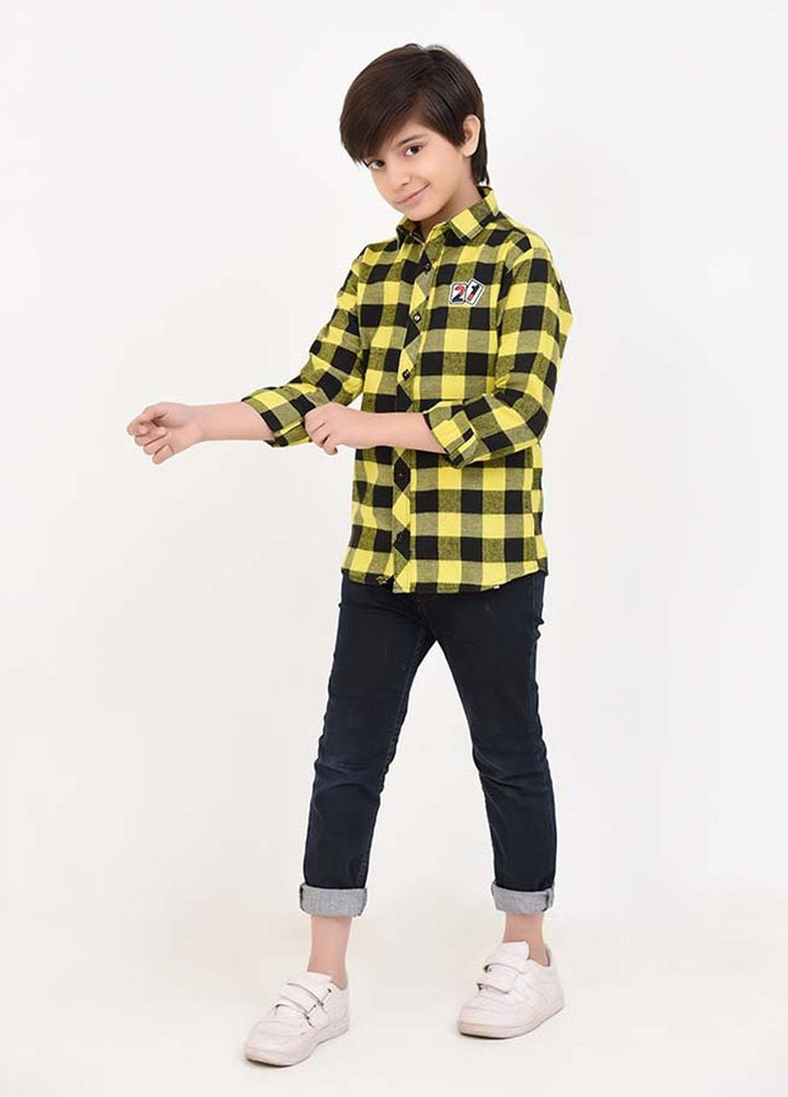 Ochre Flannel  Shirt for Boys -  OBWS-10