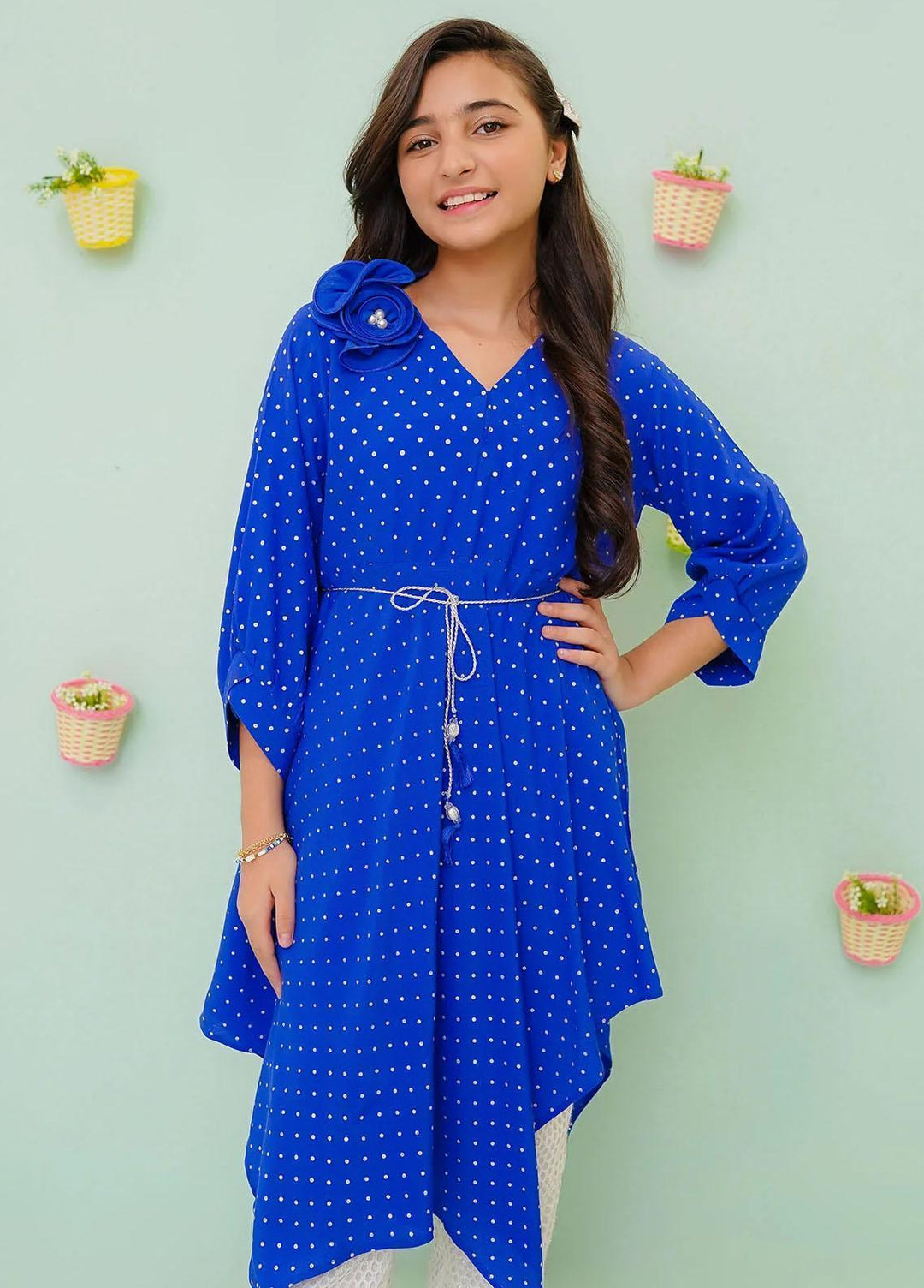 Ochre Cotton Western 2 Piece Suit for Girls -  OFW-FC-06