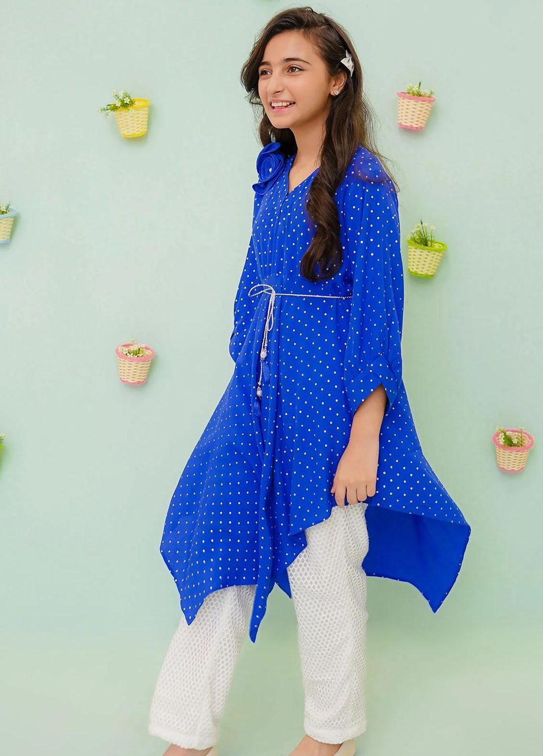 Ochre Cotton Western 2 Piece Suit for Girls -  OFW-FC-06