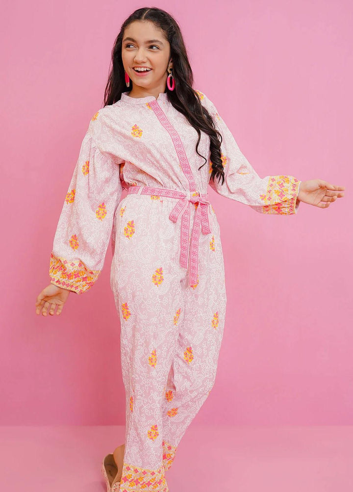 Ochre Cotton Printed Jumpsuit for Girls -  OWT-JMP-09