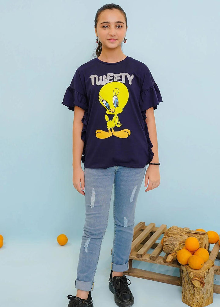 Ochre Jersey Fancy T-Shirts for Girls -  OGK-300