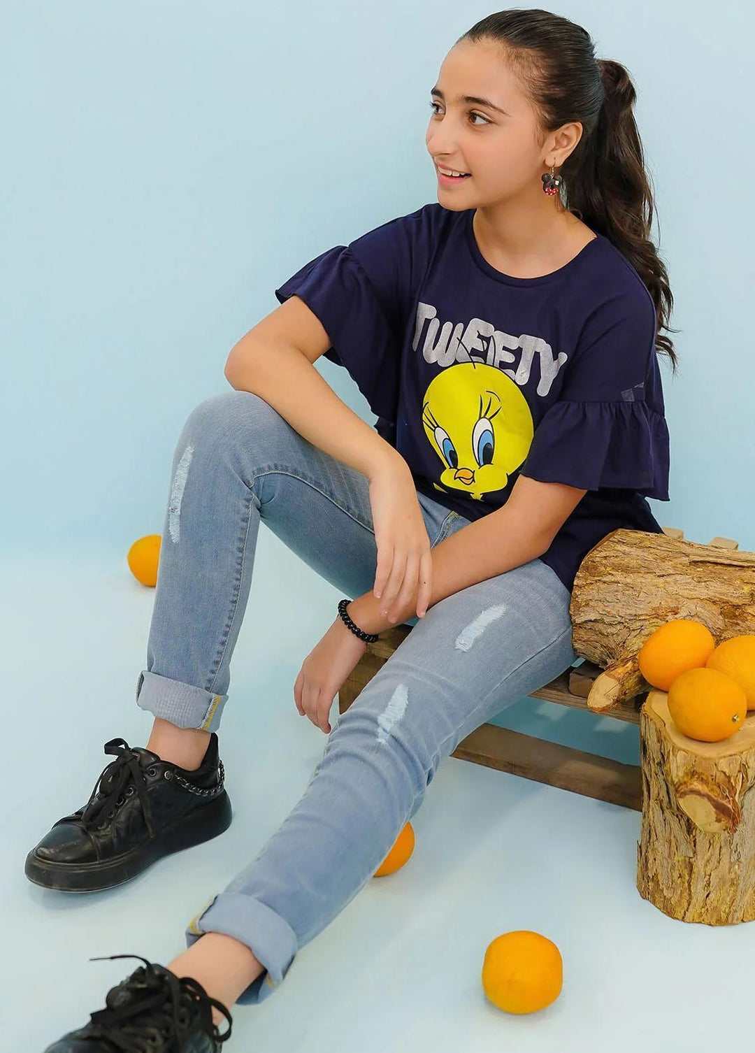 Ochre Jersey Fancy T-Shirts for Girls -  OGK-300