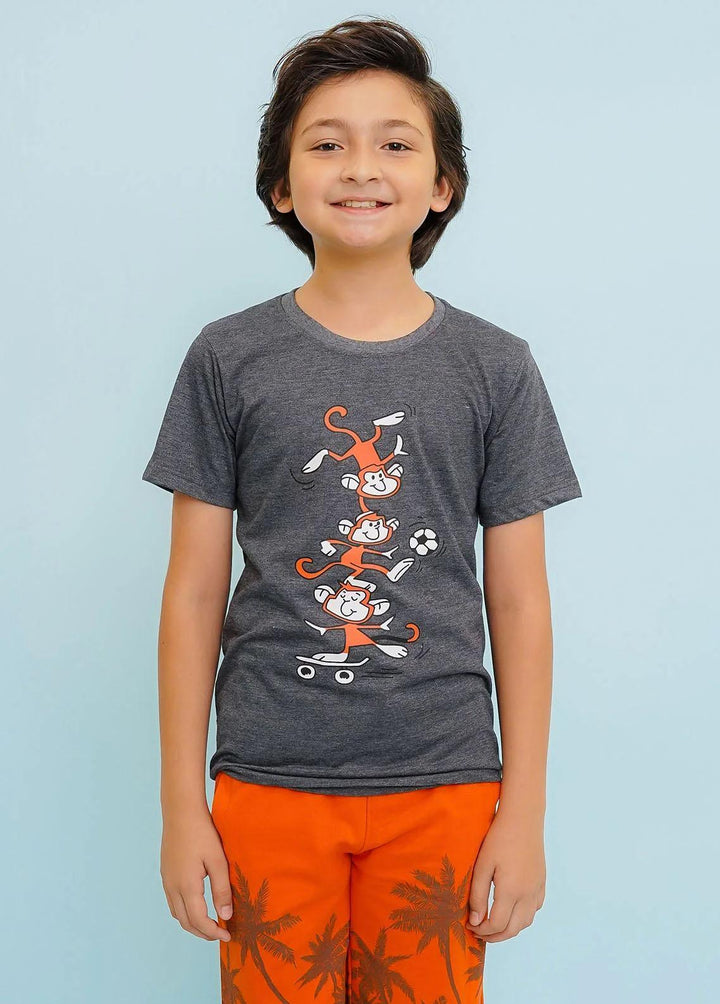 Ochre Jersey Fancy T-Shirts for Boys -  OKB-297