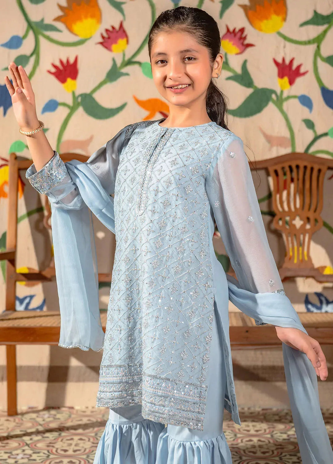 Ochre Girls Pret Chiffon 3 Piece Suit EM-45