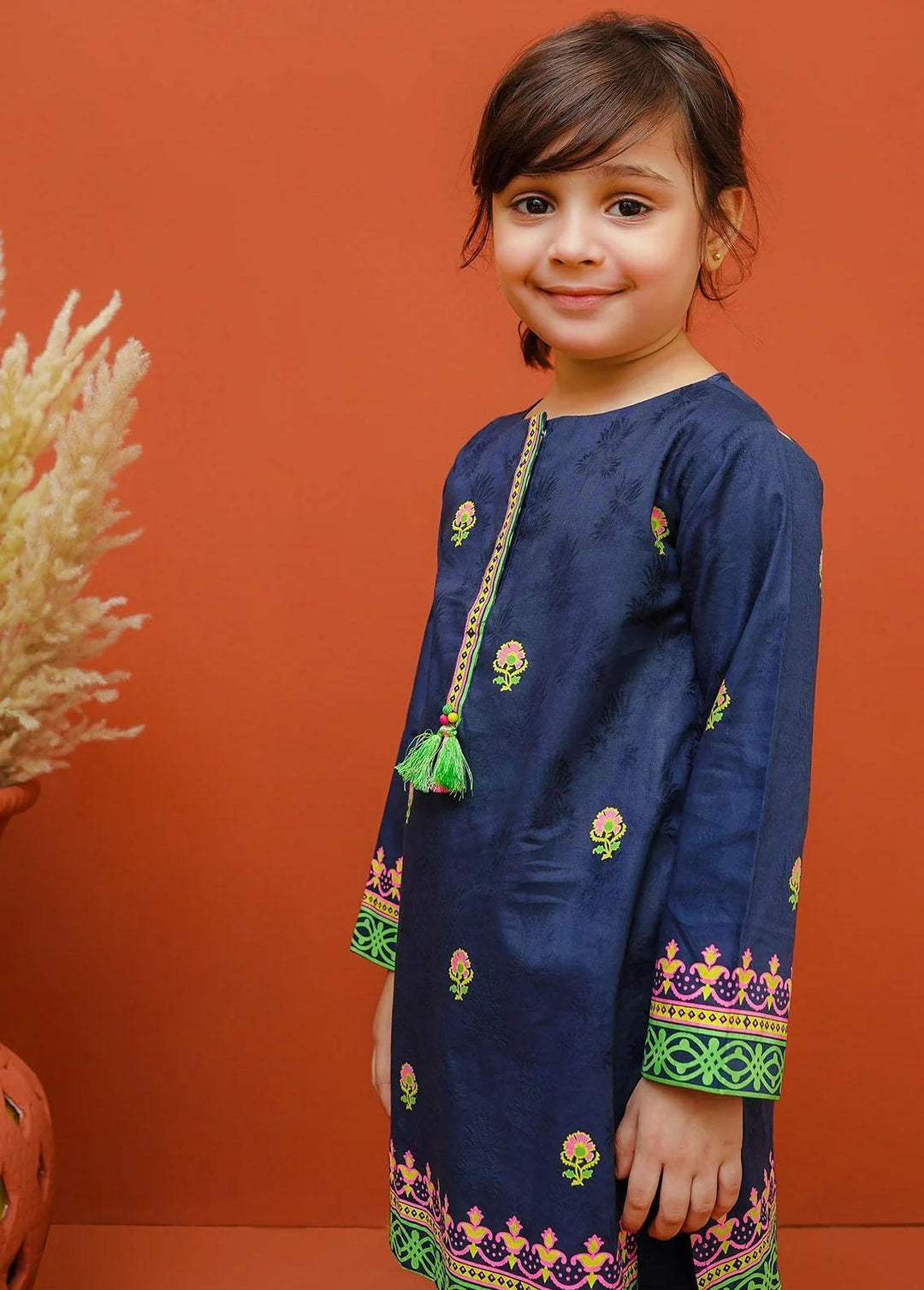 Ochre Cotton Printed Co-ords for Girls -  OFW-COR-74
