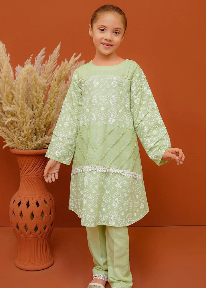 Ochre Cotton Printed Co-ords for Girls -  OFW-COR-75