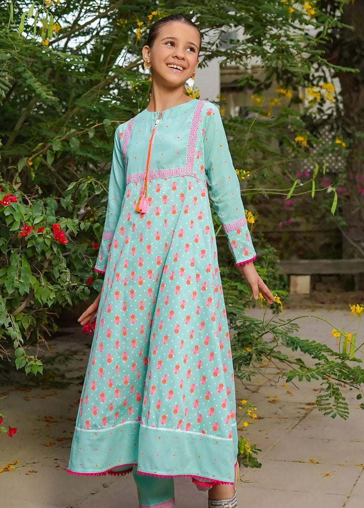 Ochre Cotton Printed 2 Piece Suit for Girls -  OFW-LD-01