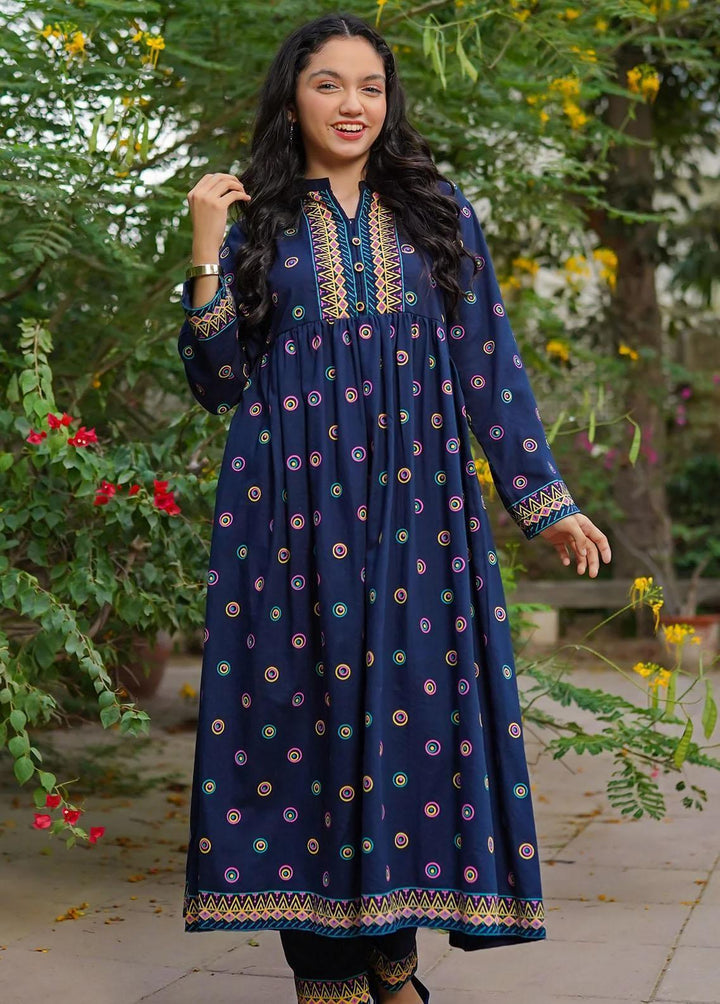 Ochre Cotton Printed 2 Piece Suit for Girls -  OFW-LD-03