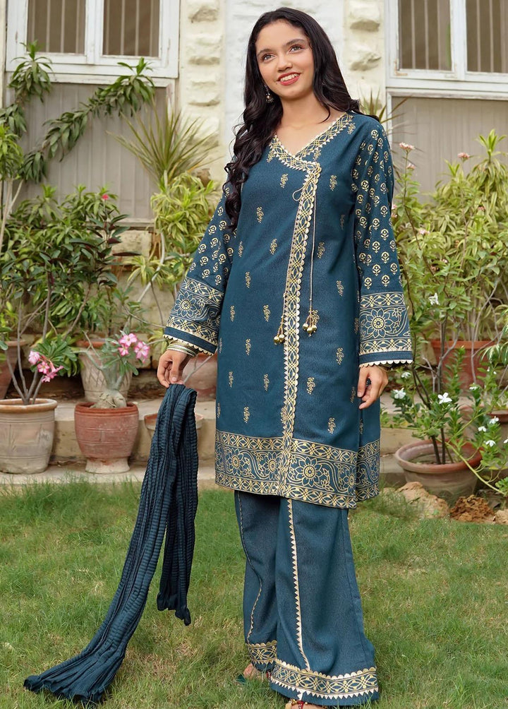 Ochre Cotton Printed 3 Piece Suit for Girls -  OFW-PC-21