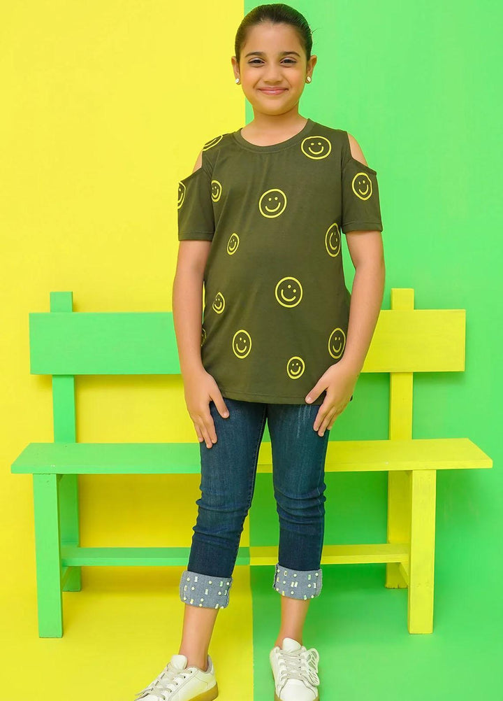 Ochre Jersey Casual T-Shirts for Girls -  OGK-292