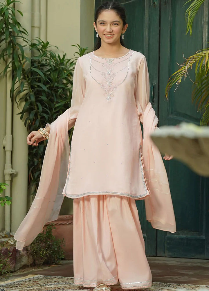 Ochre Pret Eastern Chiffon 3 Piece Suit OFW-AC-45