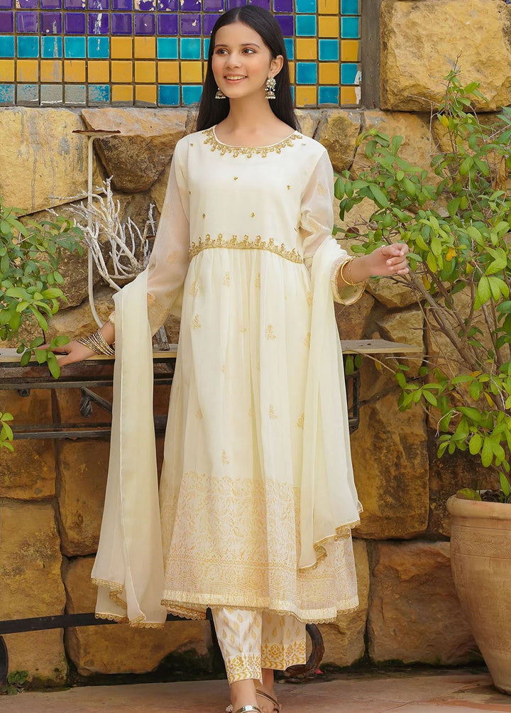 Ochre Pret Eastern Chiffon 3 Piece Suit OFW-MAX-15