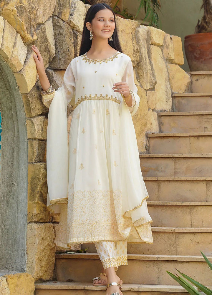Ochre Pret Eastern Chiffon 3 Piece Suit OFW-MAX-15