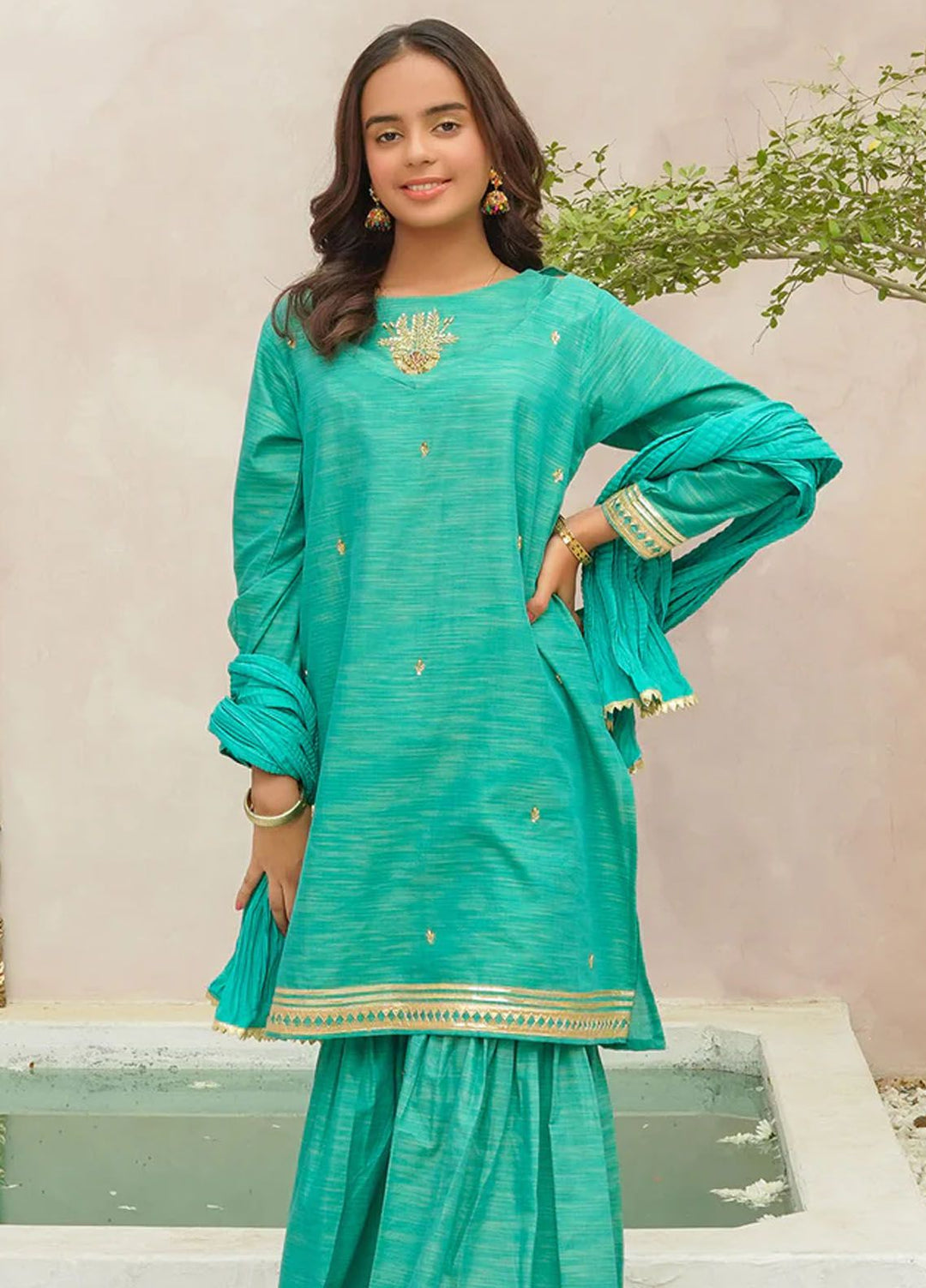 Ochre Pret Eastern Cotton 3 Piece Suit OFW-JB-29