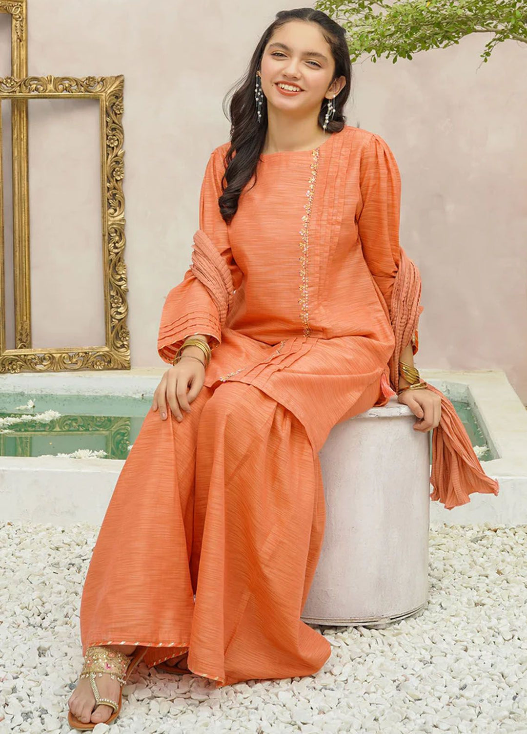 Ochre Pret Eastern Cotton 3 Piece Suit OFW-JB-32