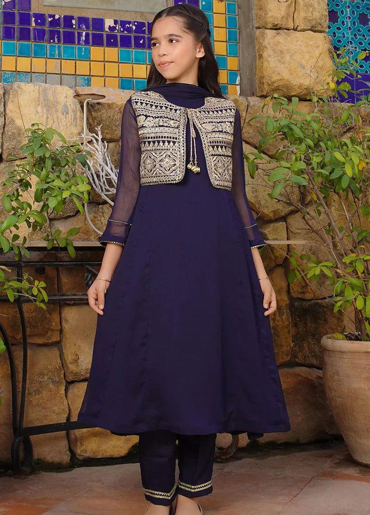 Ochre Pret Embroidered Chiffon 3 Piece Suit OFW-MAX-13