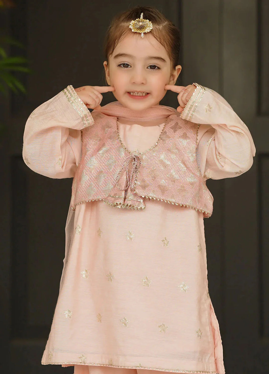 Ochre Pret Embroidered Cotton 3 Piece Suit INSHD-04