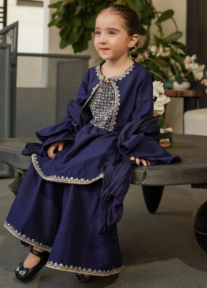 Ochre Pret Embroidered Raw Silk 3 Piece Suit INSHD-06