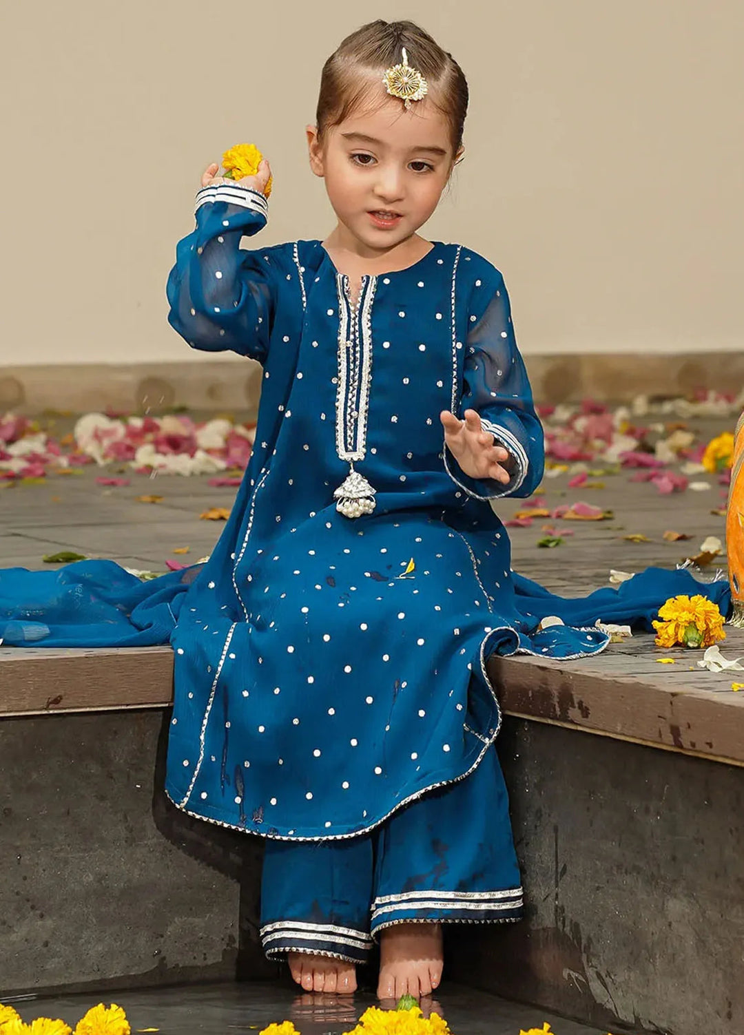 Ochre Pret Printed Chiffon 3 Piece Suit INSHD-03