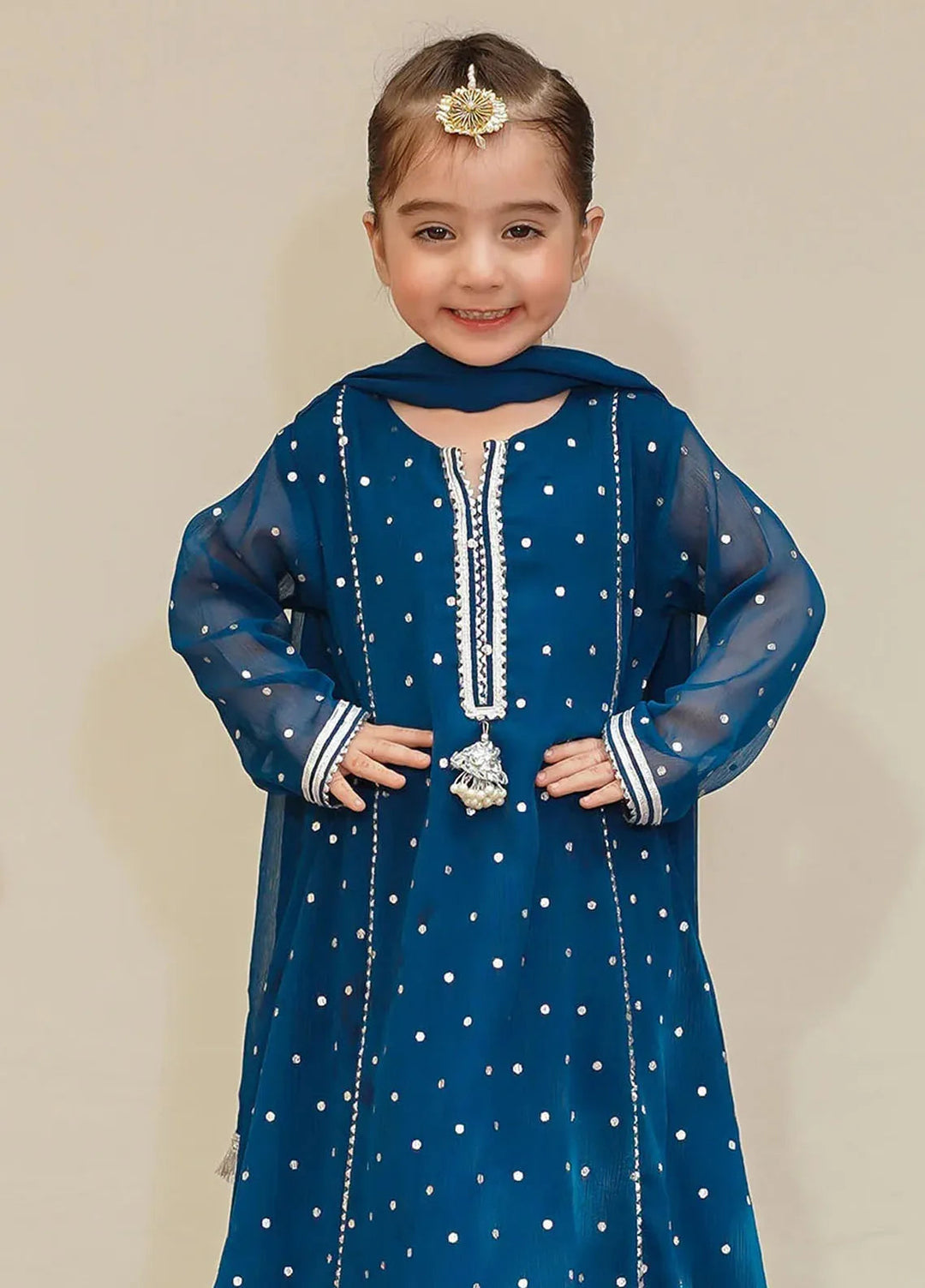 Ochre Pret Printed Chiffon 3 Piece Suit INSHD-03