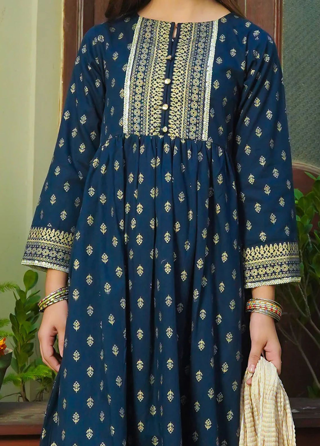 Ochre Pret Printed Cotton 3 Piece Suit OFW-PC-26