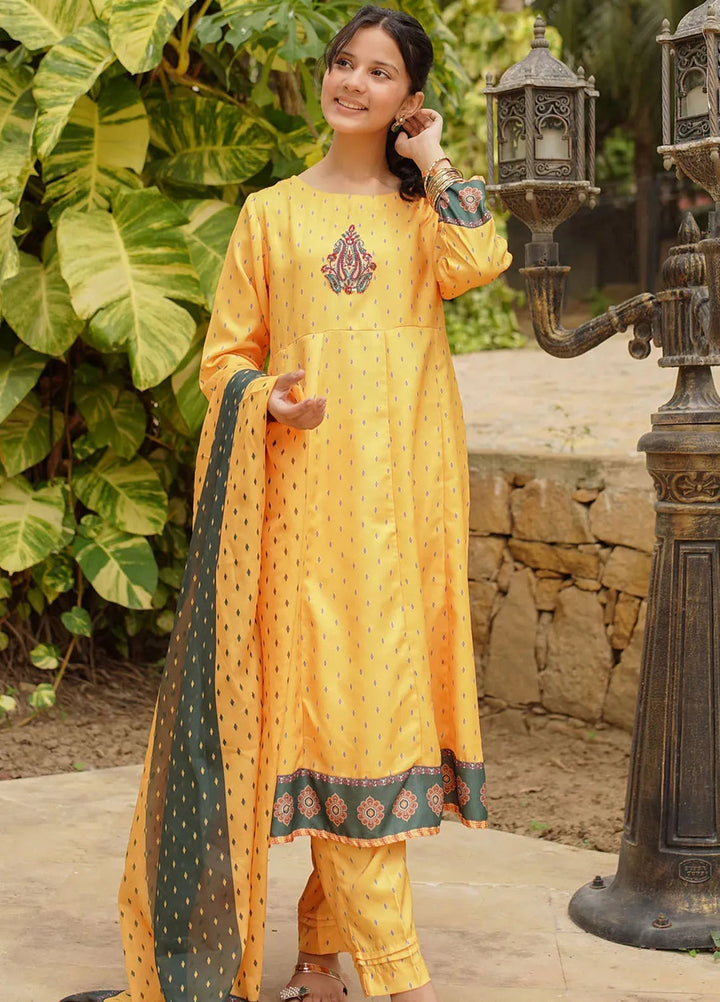 Ochre Pret Printed Herringbone 3 Piece Suit COR-112