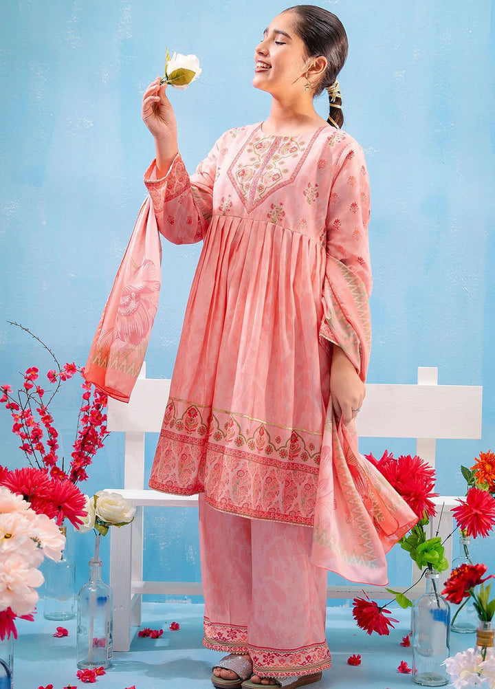 Ochre Pret Printed Lawn 3 Piece Suit Corf-25
