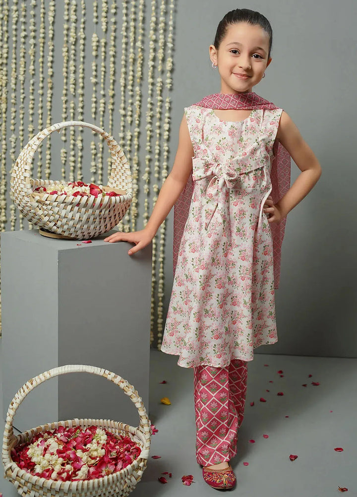 Ochre Pret Printed Lawn 3 Piece Suit For Kids INDP-08