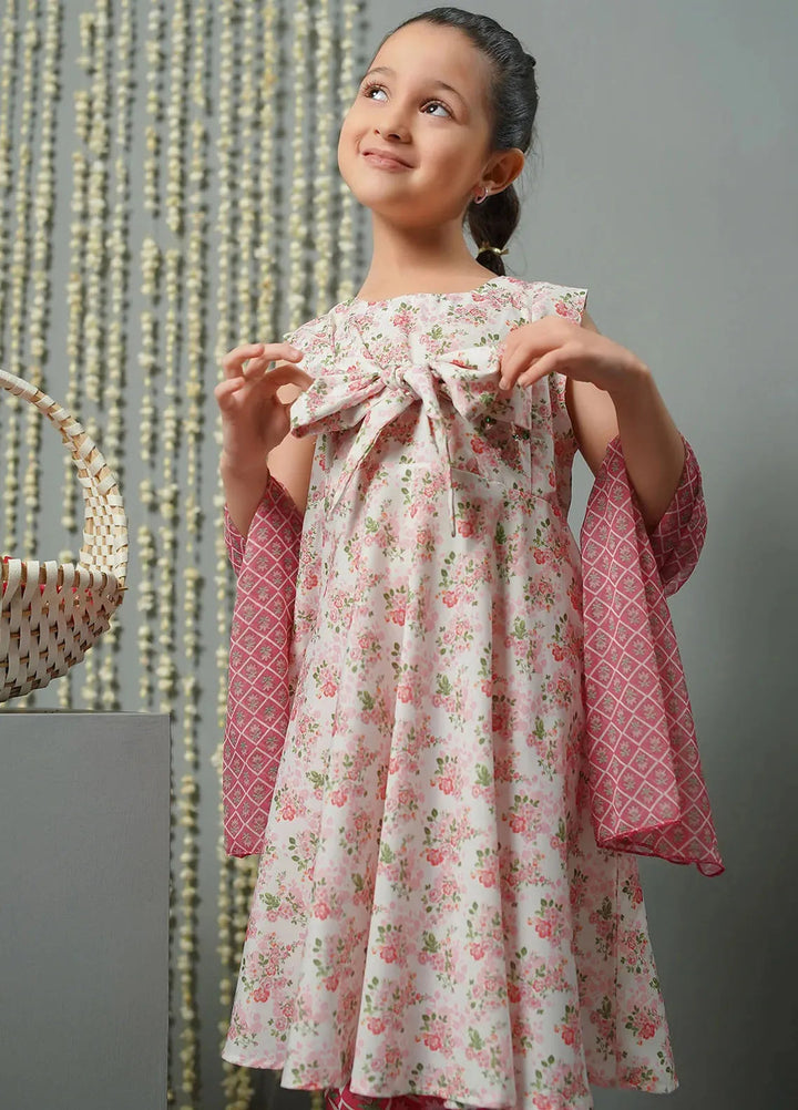 Ochre Pret Printed Lawn 3 Piece Suit For Kids INDP-08