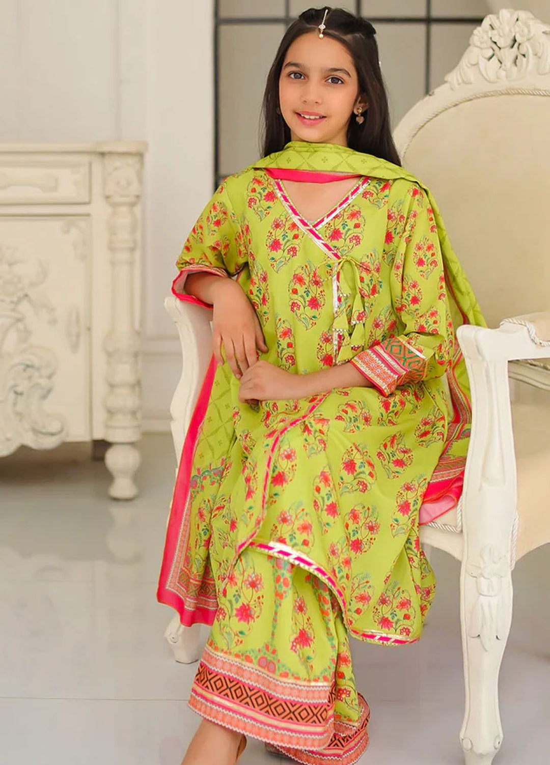 Ochre Pret Printed Swiss Lawn 3 Piece Suit CORF-16