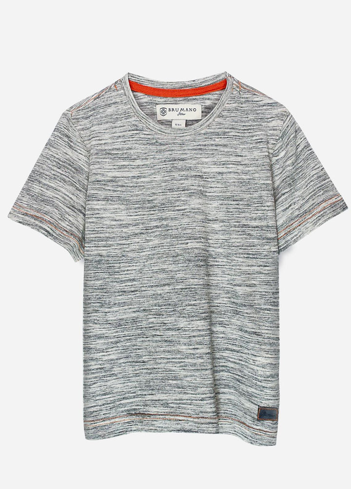 Brumano Cotton Casual Boys T-Shirts -  Off White Injected Short Sleeve Casual T-Shirt