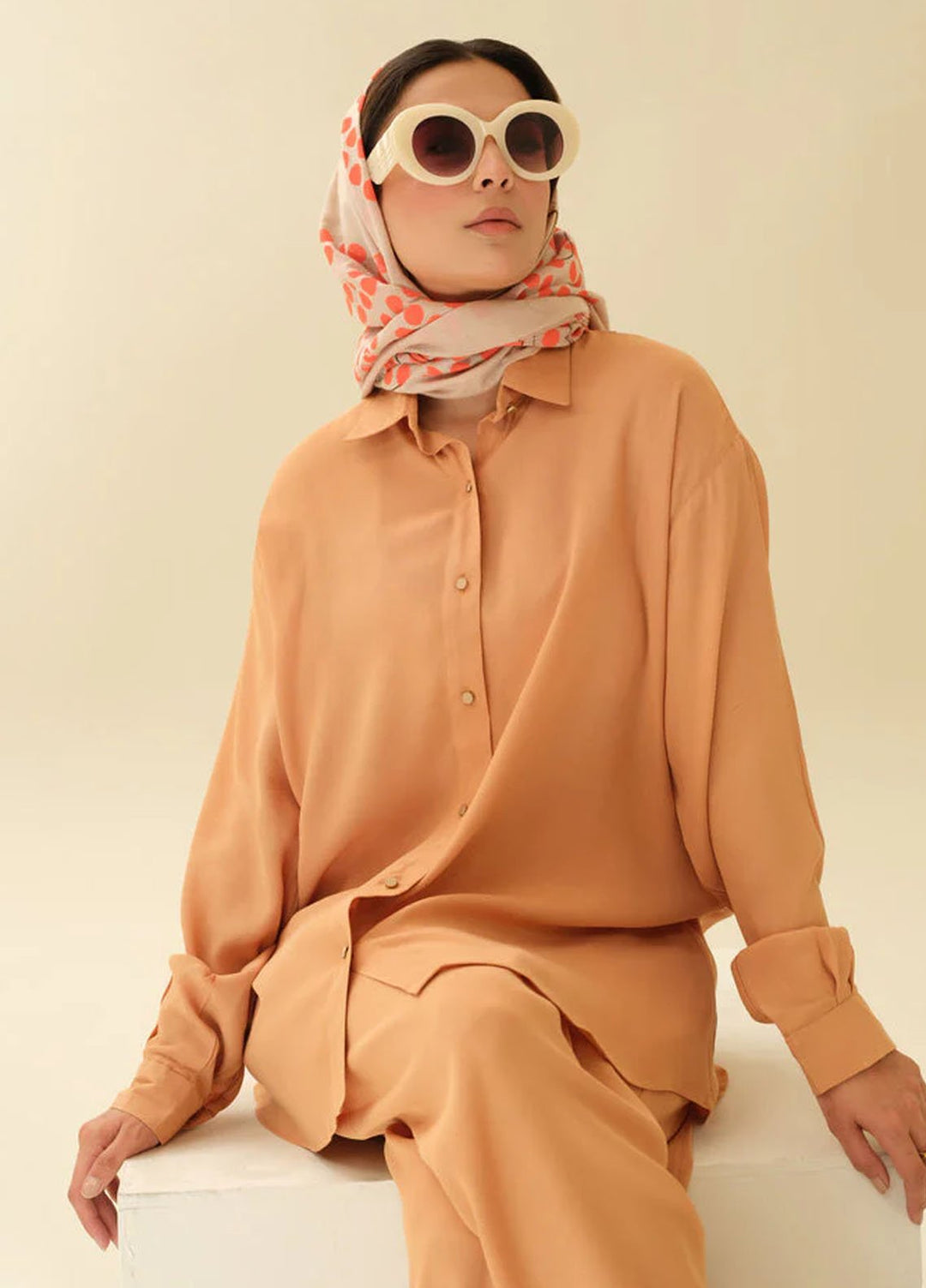 Old Money by Apricocia Pret Solid Cotton 2 Piece Suit Mocha Muse