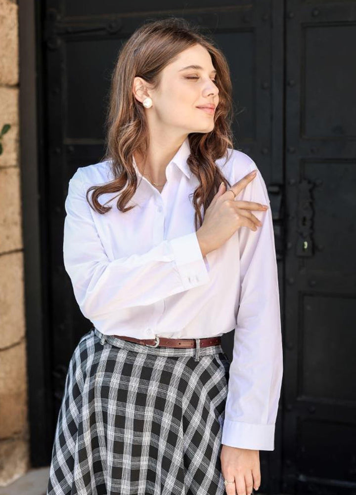 Old Money by Apricocia Pret Solid Cotton Shirt Snowdrop