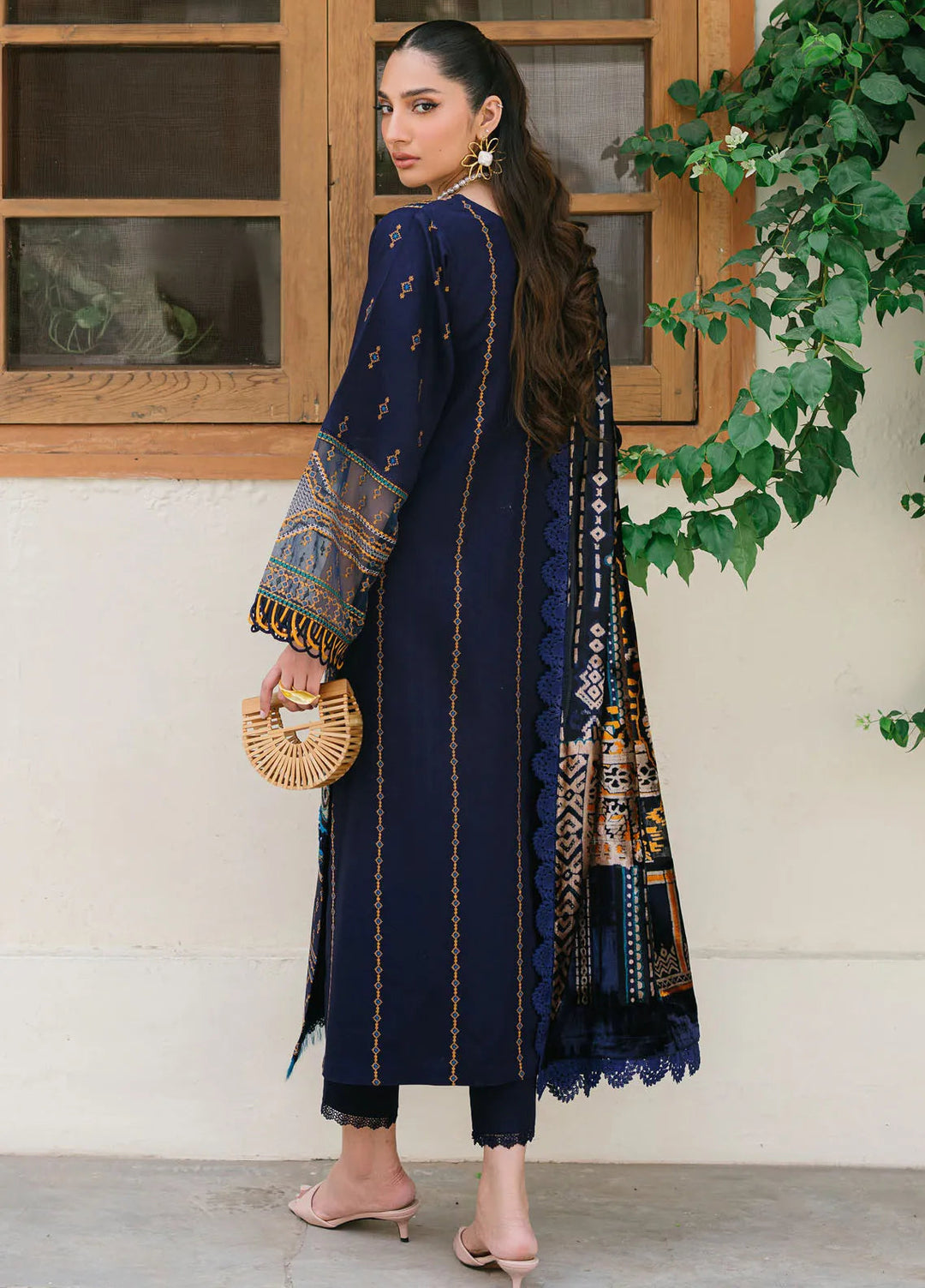 Olivia by Bin Ilyas Embroidered Kotrai Suit Unstitched 3 Piece BI24O 522 A - Winter Collection