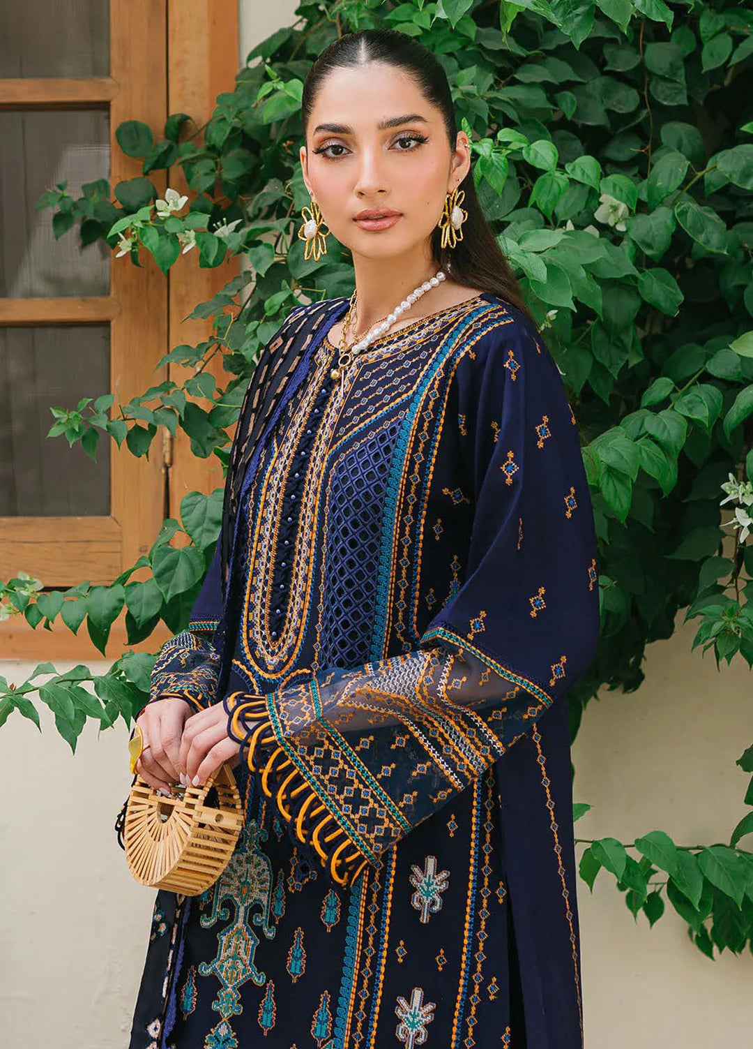 Olivia by Bin Ilyas Embroidered Kotrai Suit Unstitched 3 Piece BI24O 522 A - Winter Collection