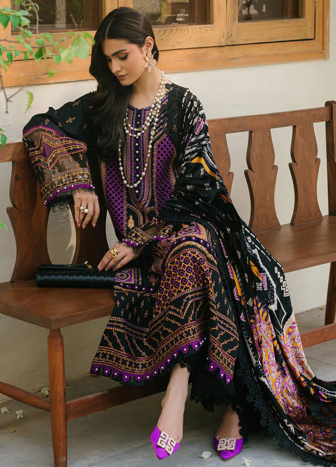 Olivia by Bin Ilyas Embroidered Kotrai Suit Unstitched 3 Piece BI24O 522 B - Winter Collection