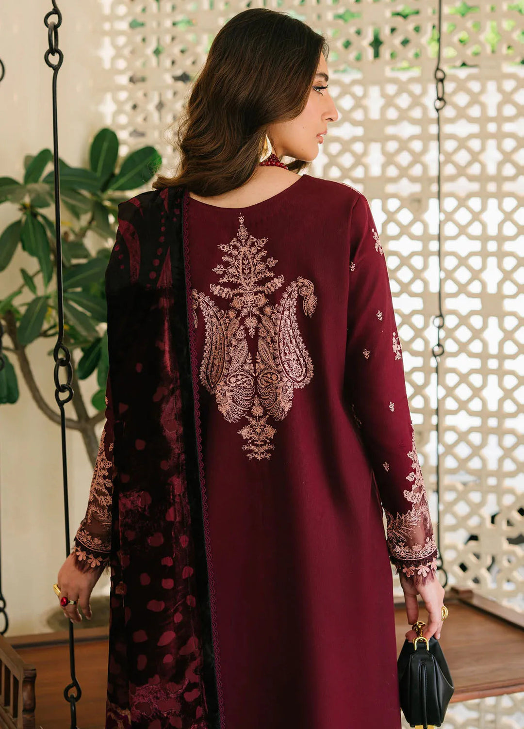 Olivia by Bin Ilyas Embroidered Kotrai Suit Unstitched 3 Piece BI24O 523 A - Winter Collection