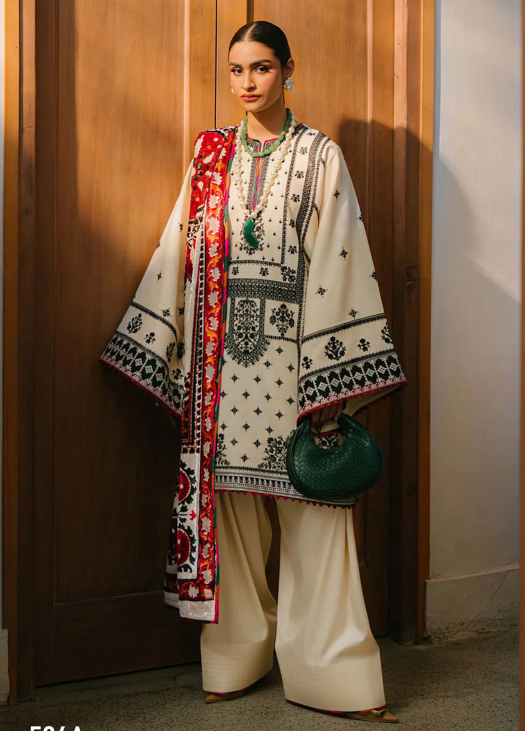 Olivia by Bin Ilyas Embroidered Kotrai Suit Unstitched 3 Piece BI24O 524 A - Winter Collection