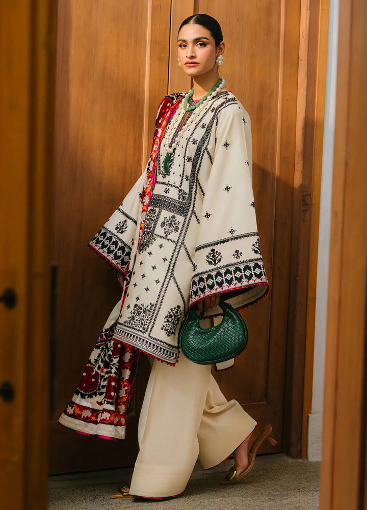 Olivia by Bin Ilyas Embroidered Kotrai Suit Unstitched 3 Piece BI24O 524 A - Winter Collection