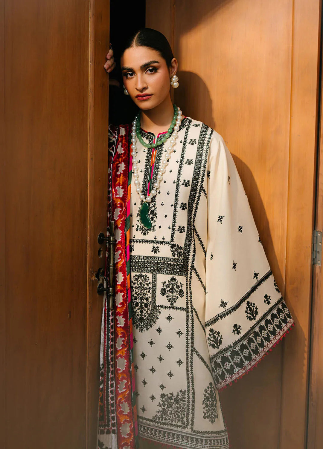 Olivia by Bin Ilyas Embroidered Kotrai Suit Unstitched 3 Piece BI24O 524 A - Winter Collection